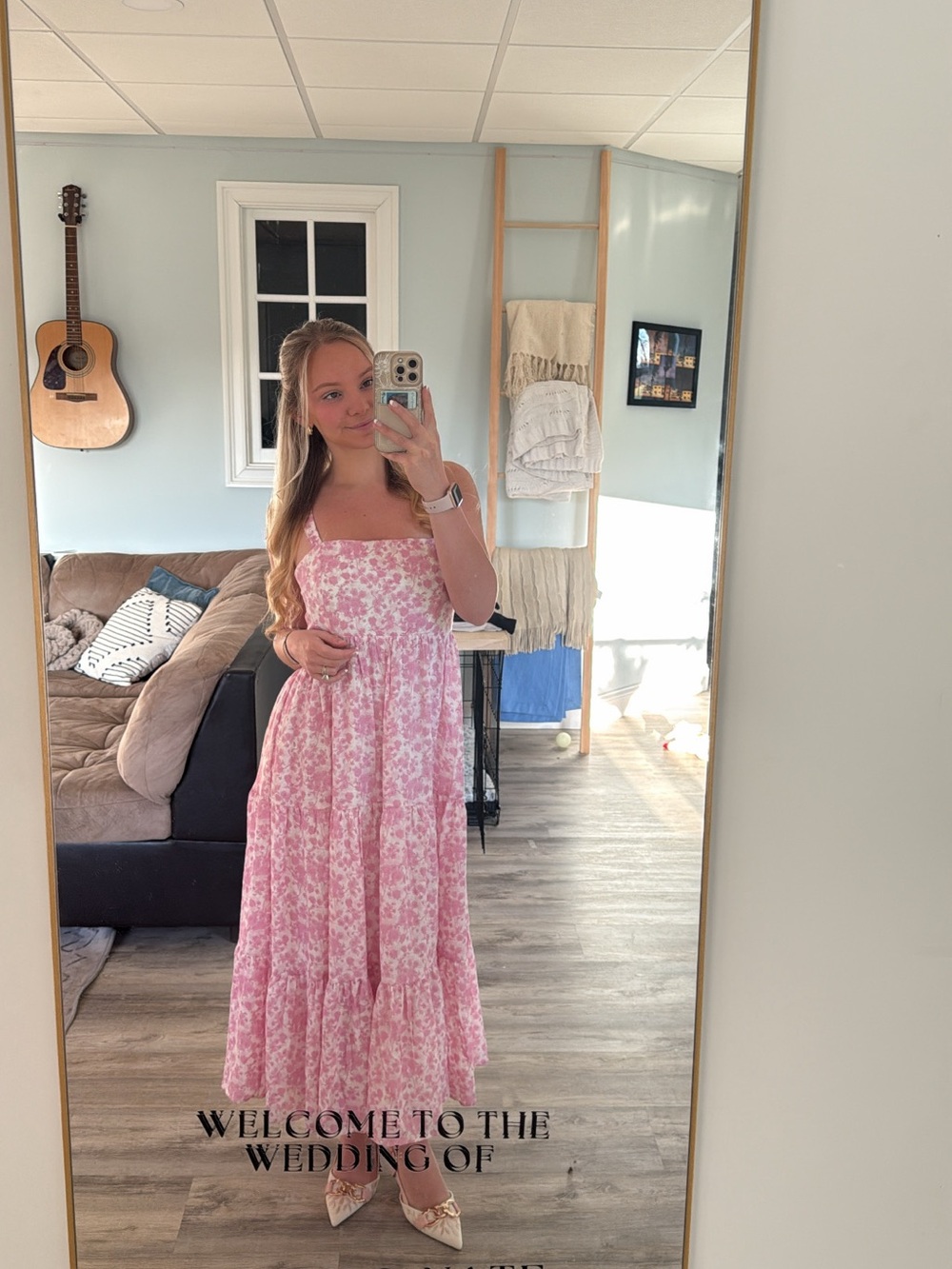 Pink Floral Tiered Maxi Dress for Kids